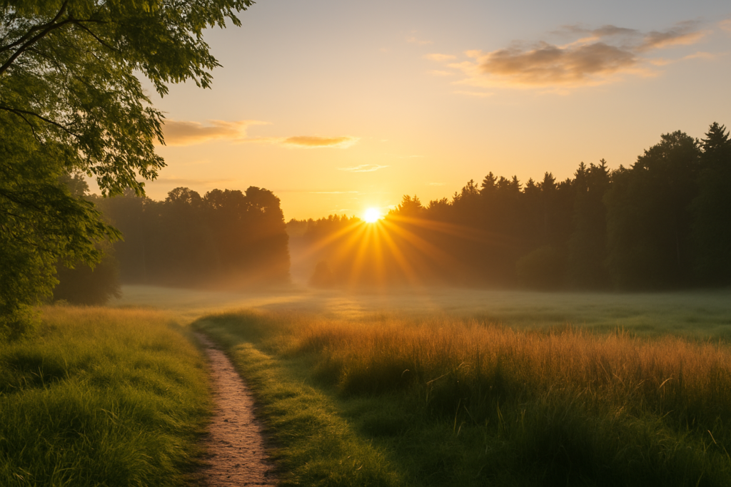 Sonnenaufgang sieht nach Naturkraft aus